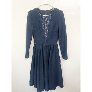 Miss Sixty A-Line Blue Lace Dress Size Small Vintage Y2K Pockets Skater